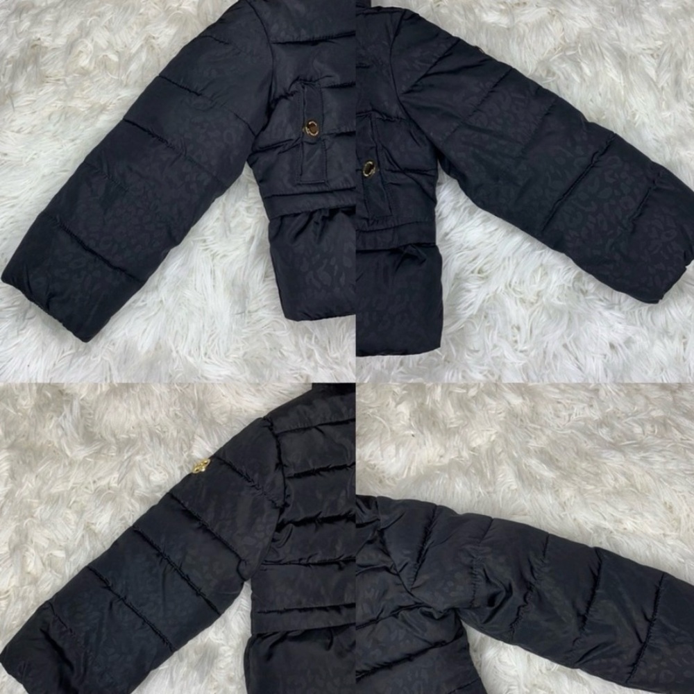 MICHAEL Michael Kors Black Puffer Jacket with Faux Fur Hood - Picture 12 of 13